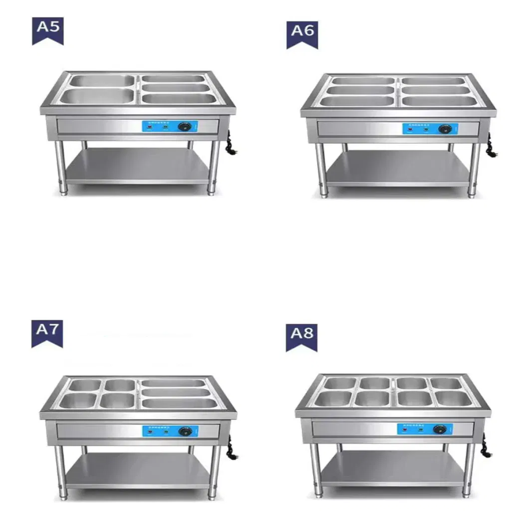 Gn Pan 1/9 Size Bain Marie Food Warmer Stand Stainless Steel 201 Food Warmer Display Food Service Equipment for Restaurant